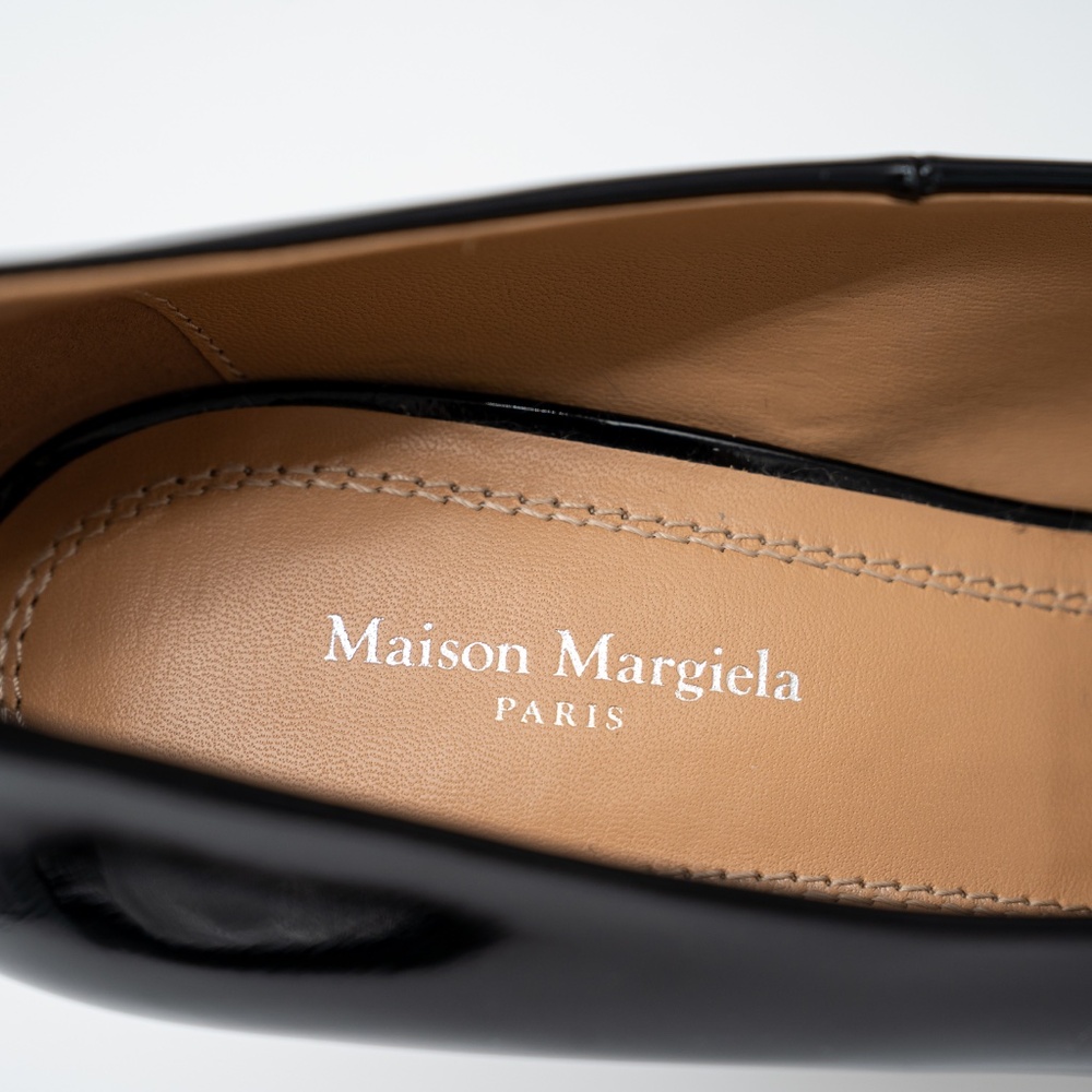 size 37 eu 7 US Maison Margiela Tabi Patent Leather Pumps Black Heels - Picture 8 of 12